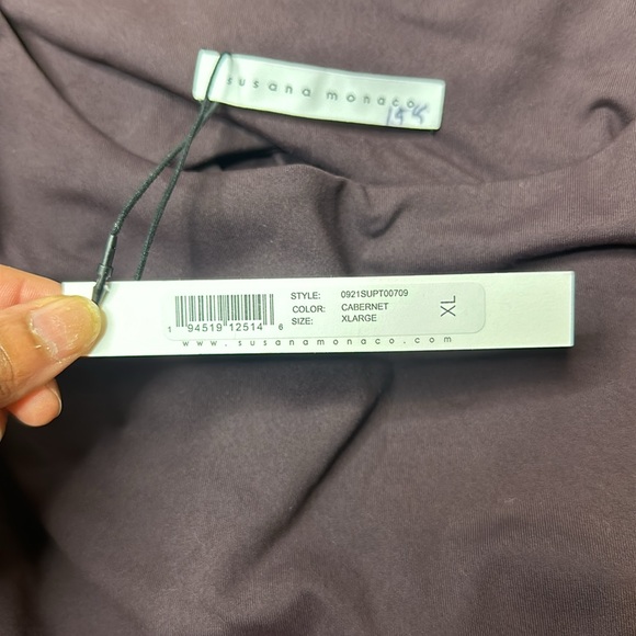 Susana Monaco Tie Open Back Long Sleeve NWT XL - Picture 4 of 7